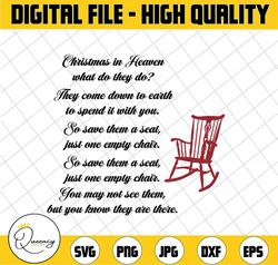 christmas in heaven chair - red chair - svg digital cut file for htv-vinyl-decal-diy-plotter-vinyl cutter- svg - dxf & j