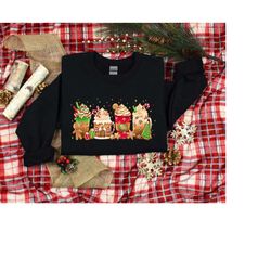 Coffee and Gingerbread Shirt, Gingerbread Sweatshirt, Coffee Lover Shirt, Christmas Gift, Christmas Cookies Sweatshirt