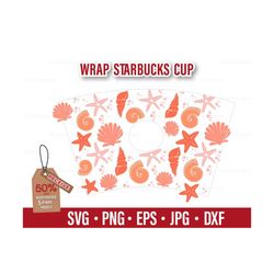 Starbucks cup svg full wrap Sea animals theme for Starbucks Venti Cold Cup. SVG file for Cricut  Silhouette.