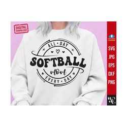 Softball Mom SVG PNG, Mom Svg, Softball Svg, Mom Life Svg, Softball Mom Shirt png, Game Day Svg File, Sports png sublimation