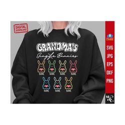 Grandma's snuggle Bunnies Svg, Personalize Grandmother Easter Shirt Svg for Cricut, Png for Sublimation, Silhouette, Iron on, Heat Press