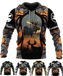 273THHHT-MOOSE HUNTING COLORFUL HOODIE