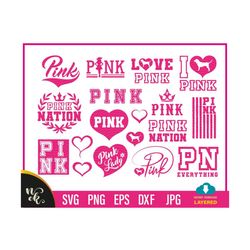 Love Pink SVG, Love Pink bundle, Love Pink Clip Art Bundle, Love Pink, Pink Nation, Love Pink Dog, Pink lady svg. Gift idea