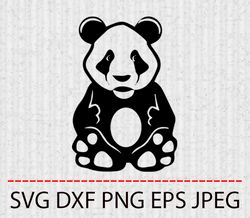 Panda SVG,PNG,EPS Cameo Cricut Design Template Stencil Vinyl Decal Tshirt Transfer Iron on