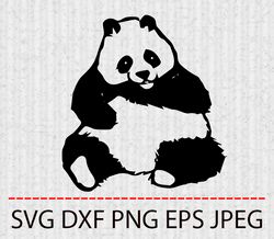 Panda SVG,PNG,EPS Cameo Cricut Design Template Stencil Vinyl Decal Tshirt Transfer Iron on