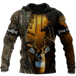 309THHHT-Hunting Deer and Drinking Beer 3D All Over Print Hoodie