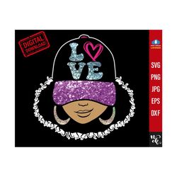 Love svg, Black girl in cap svg, Valentine's Day Love svg, Love Cut File, Juneteenth svg, svg files for cricut, Silhouette, PNG for shirt