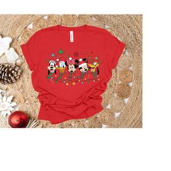 Santa Mickey and Friends Christmas Shirt, Disney Christmas Lights Tee, Minnie Donald Goofy, Disneyland Christmas Holiday
