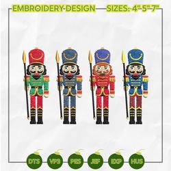Christmas Embroidery Designs, Nutcracker Embroidery Designs, Christmas Nutcracker Designs, Retro Christmas Embroidery Files