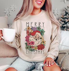 Retro Christmas Png, Christmas Png,  Flower Bouquet PNG, Christmas Sublimation design