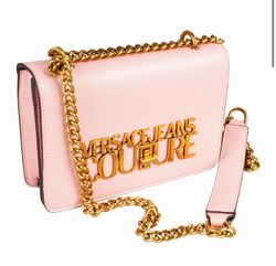 Clutch Bag Pink With Golden Chain