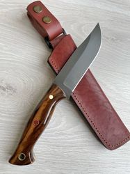 Hunting Knife 1075 Carbon Steel and Walnut Wood Handle - Blacksmith Made Camping Knife - Tactical Knife - Survival Knife