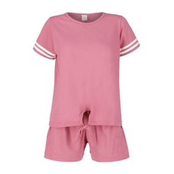 IFG Knitted Cotton Pajama Set In Tea Pink