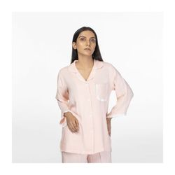 IFG Plain Viscos Pajama Set In Peach