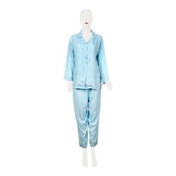 IFG Printed Viscos Pajama Set In Blue