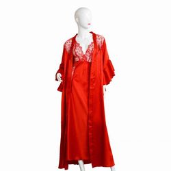 Moon Girl Nighty 2-Piece Set, For Women In Red