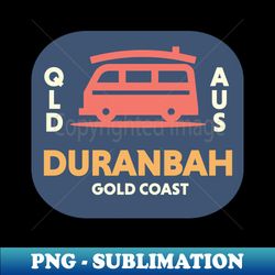 Retro Surfing Emblem Duranbah Gold Coast Australia  Vintage Surfing Badge - PNG Transparent Digital Download File for Sublimation - Perfect for Creative Projects
