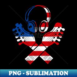 Strumming the Spirit of American Music Guitars in Red White and Blue - Unique Sublimation PNG Download - Vibrant and Eye-Catching Typography