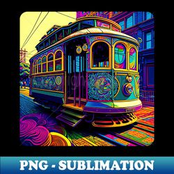 San Francisco Cable Car v1 square no text - PNG Transparent Sublimation File - Create with Confidence