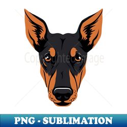 Doberman Pinscher Face Cute Cartoon Puppy Lover - Modern Sublimation PNG File - Defying the Norms