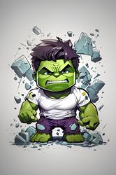 Design t-shirt graphic cute cartoon hulk