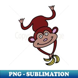 monkey with bananas for monkey lover gifts - professional sublimation digital download - perfect for creative projects