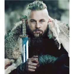 Custom Hand Forged Stainless Steel Sword Of King Ragnar Lothbrok With Scabbard, Viking Ragnar, Decor Piece