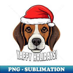 Beagle Christmas Gift Yappy Holidays Santa Dog - Elegant Sublimation PNG Download - Stunning Sublimation Graphics