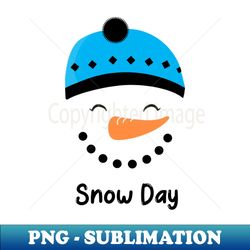snowman snow day blue hat snowman christmas - instant sublimation digital download - fashionable and fearless