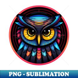 owl art colorful neon galaxy animals - instant sublimation digital download - add a festive touch to every day