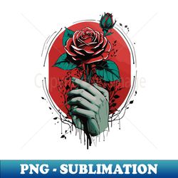 Red Rose Retro - Special Edition Sublimation PNG File - Perfect for Sublimation Art