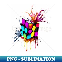 Colorful Rubiks cube - Unique Sublimation PNG Download - Unlock Vibrant Sublimation Designs
