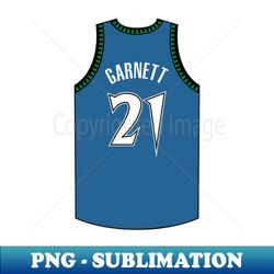 Kevin Garnett Minnesota Jersey Qiangy - PNG Transparent Sublimation Design - Perfect for Sublimation Art