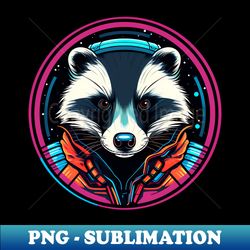 space badger neon galaxy animals - instant sublimation digital download - defying the norms