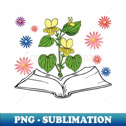 Flowers Growing From Book - Professional Sublimation Digital Download - Bold & Eye-catching