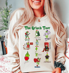 Christmas The Eras Tour Sweatshirt, Grinchmas Shirt, 90's Vintage Movie Sweater, Swiftie Christmas Gift, Xmas Eras Tour