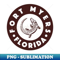 Fort Myers Florida Circle - Brown - Unique Sublimation PNG Download - Vibrant and Eye-Catching Typography