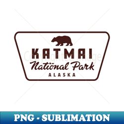 Katmai National Park Bear Badge - Brown - Unique Sublimation PNG Download - Create with Confidence