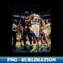 Shaquille ONeal vs Karl Malone in The Western Conference Finals 1998 - Retro PNG Sublimation Digital Download - Perfect for Sublimation Mastery