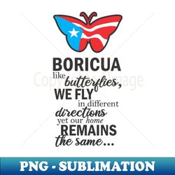 Boricua Flag Familia Butterfly Puerto Rico - Instant PNG Sublimation Download - Perfect for Sublimation Art