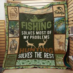 Fishing And Hunting Fleece Blanket | Adult 60&21580 inch | Youth 45&21560 inch | Colorful | BK3655
