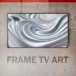 Samsung Frame TV Art Digital Download, Frame TV Art modern interior, Frame TV silver metallic texture paint, avant-garde