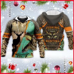 Fishing Hunting Solves The Rest 3D All Over Print, Unisex 3D Hoodie T Shirt Plus Size S-5Xl