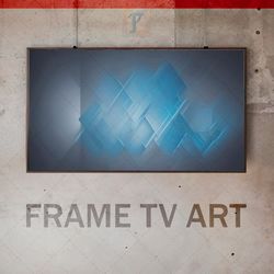 Samsung Frame TV Art Digital Download, Frame TV Art modern interior, Frame TV blue metal texture, avant-garde panels