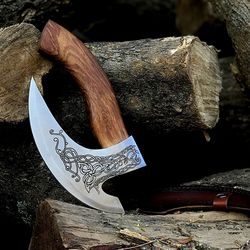 handmade custom carbon steel pizza hatchet cutter viking tomahawk hunting axe