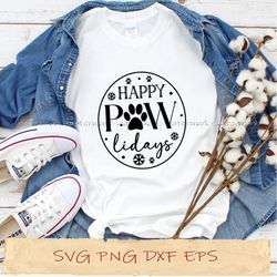 Happy paw lidays svg, merry christmas svg, png cricut, file sublimation, instantdownload