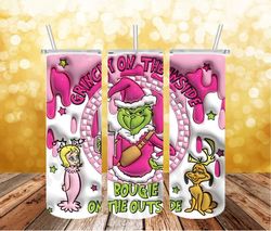 3D Inflated The Grinch On Christmas Png, The Grinch Png, Christmas 20 Oz Skinny Tumbler Wrap, Christmas Movies Png