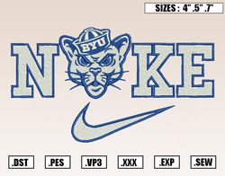 Nike x BYU Cougars Mascot Embroidery Designs, NCAA Embroidery Design File Instant Download