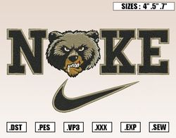 Nike x Montana Grizzlies Mascot Embroidery Designs, NCAA Embroidery Design File Instant Download