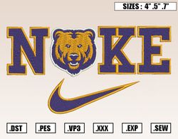 Nike x Northern Colorado Embroidery Designs, NCAA Embroidery Design File Instant Download